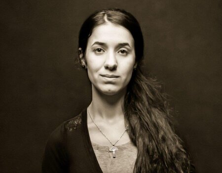 A portrait photo of Nadia Murad.