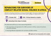 Side-Event to the 73rd Session of the African Commission on Human and Peoples' Rights: Reparations for Conflict-Related Sexual Violence (CRSV) in Africa 